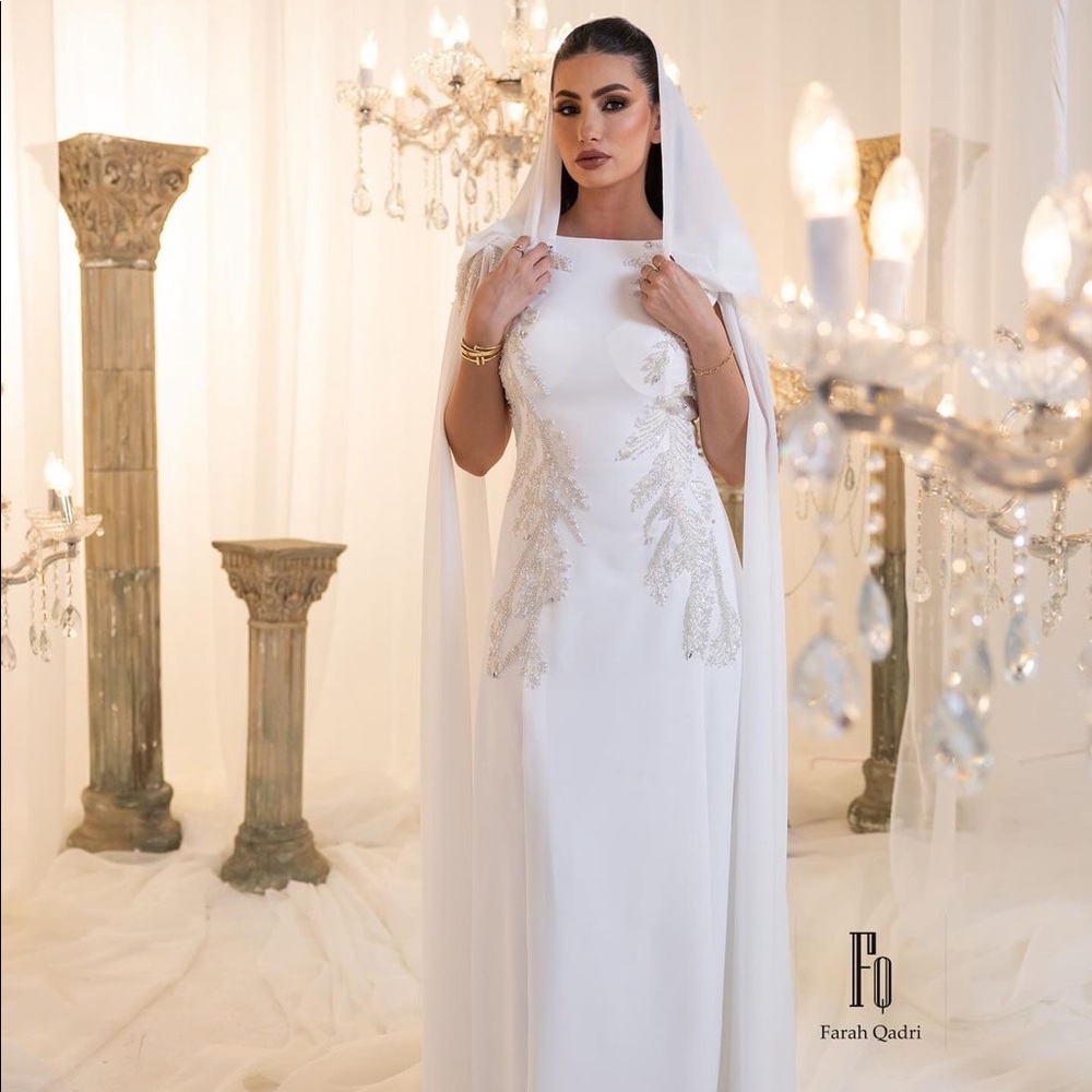 Religious ceremony white wedding dress